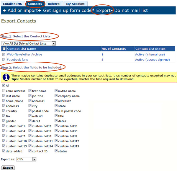 Export Questions